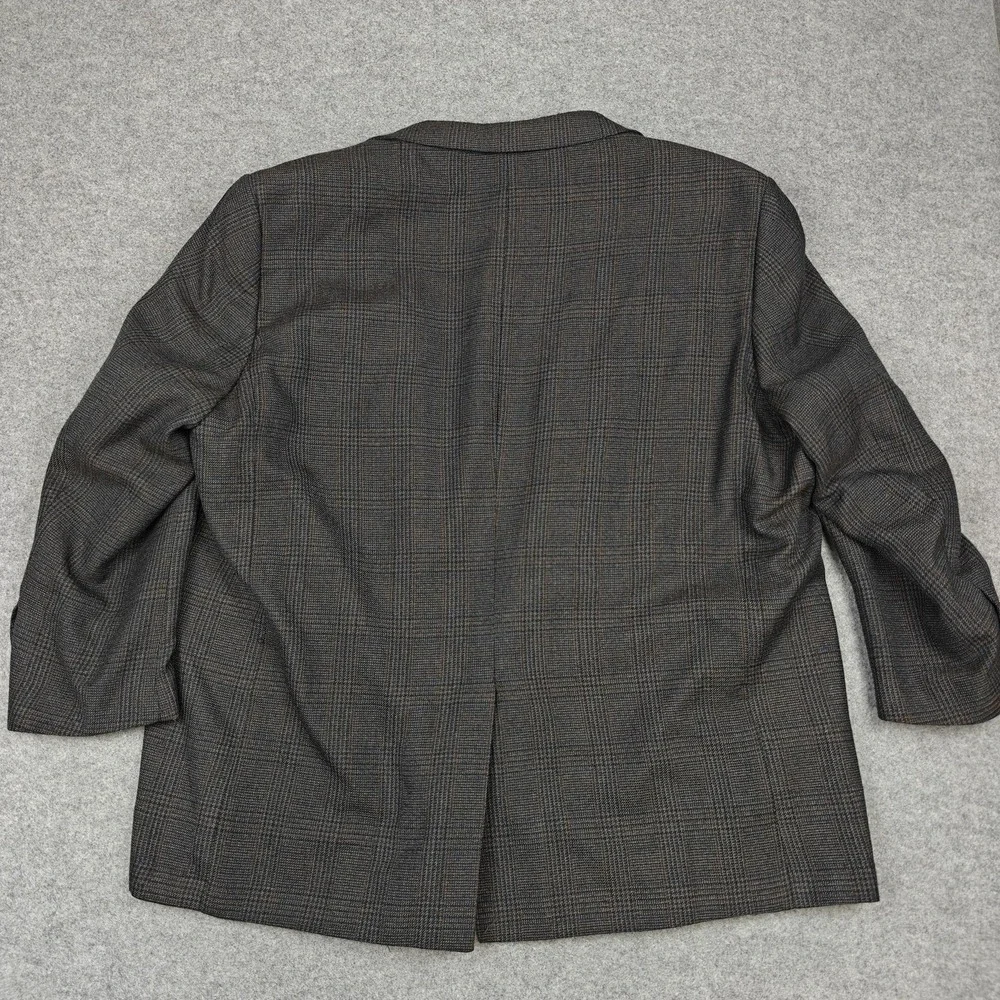Oak Hill Blazer Mens‎ 54 Brown Plaid Polyester Rayon Sport Coat Jacket Tweed